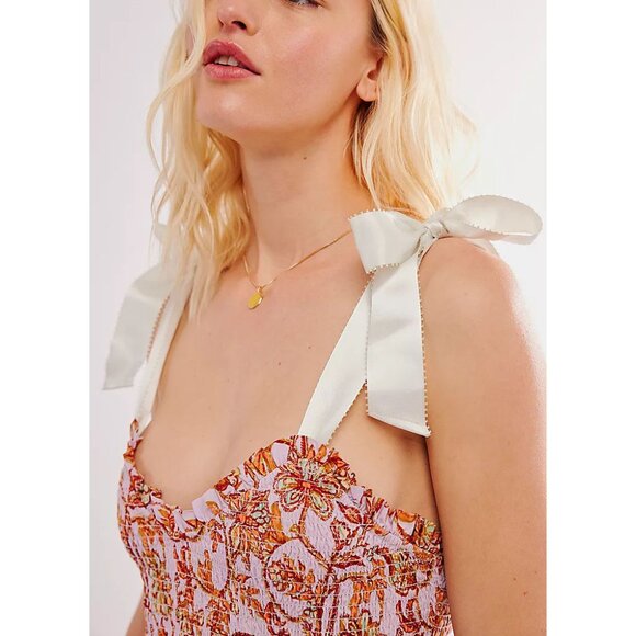 NWT FREE PEOPLE Bluebell Maxi Dress / Lilac Combo Size M - Picture 7 of 11